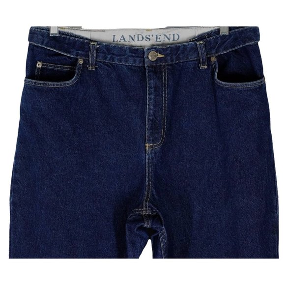 Lands' End Jeans Womens Size 14 Built in Flex Dark Wash High Rise High Waist - Picture 2 of 12